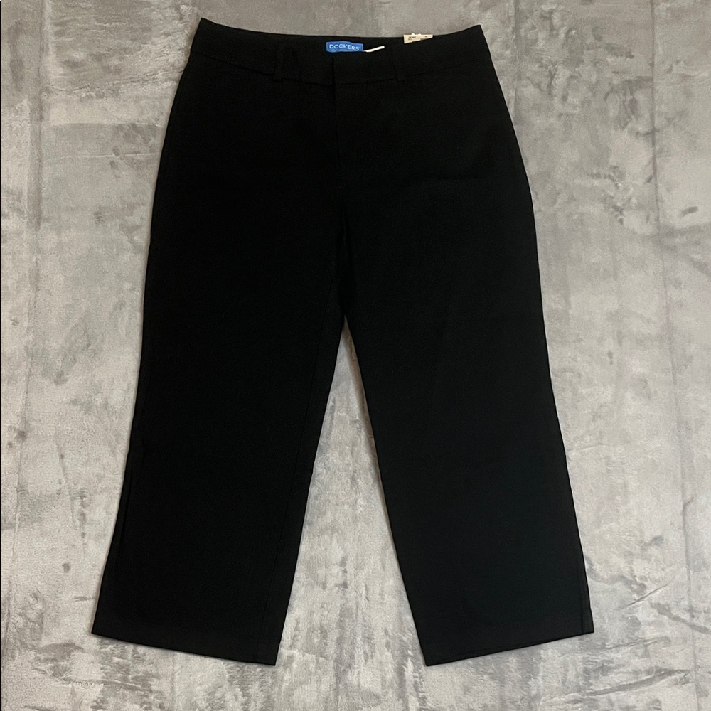 Dockers Women's Black Wide Leg Capri Size 8